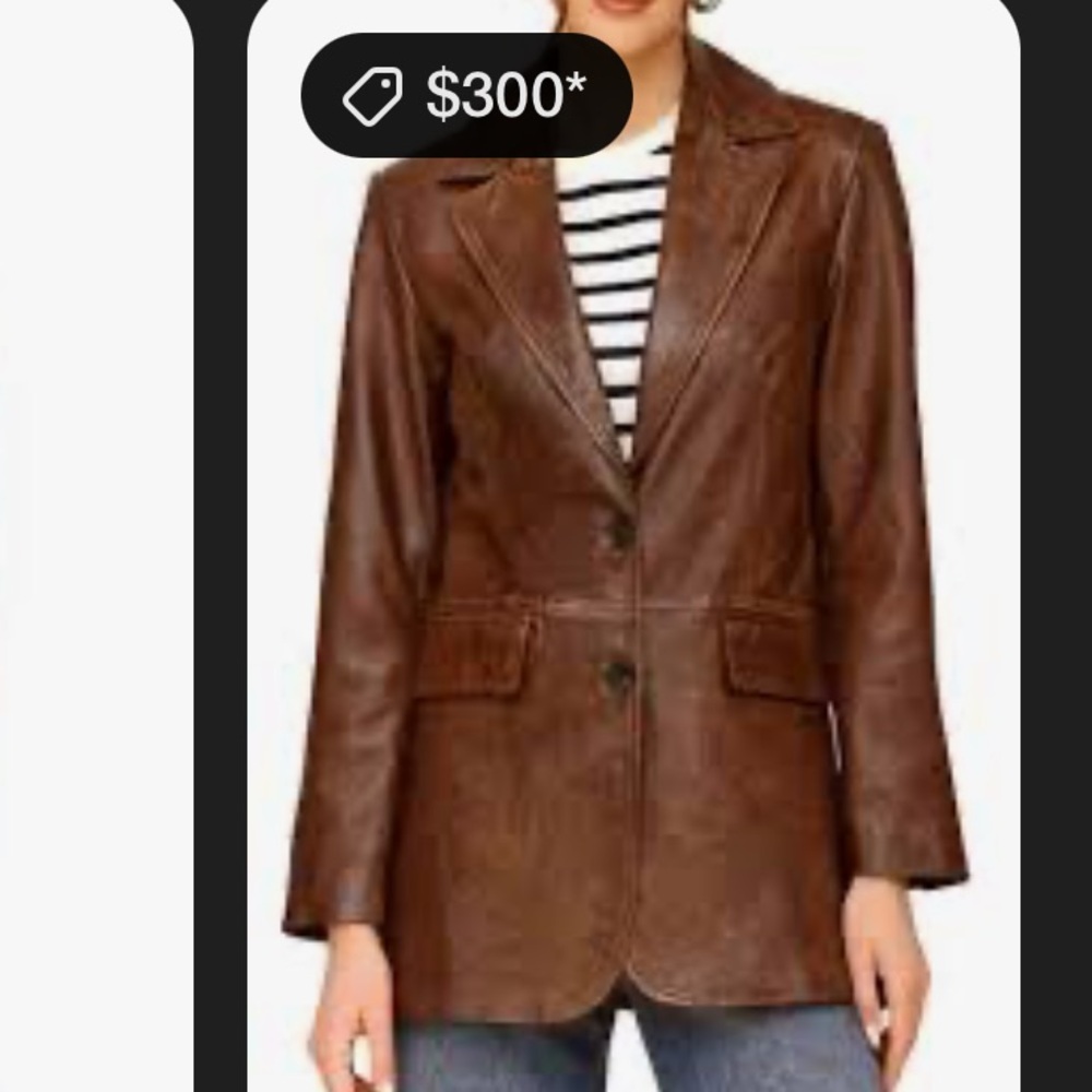 Isabella Bird Blazer Style Leather Jacket